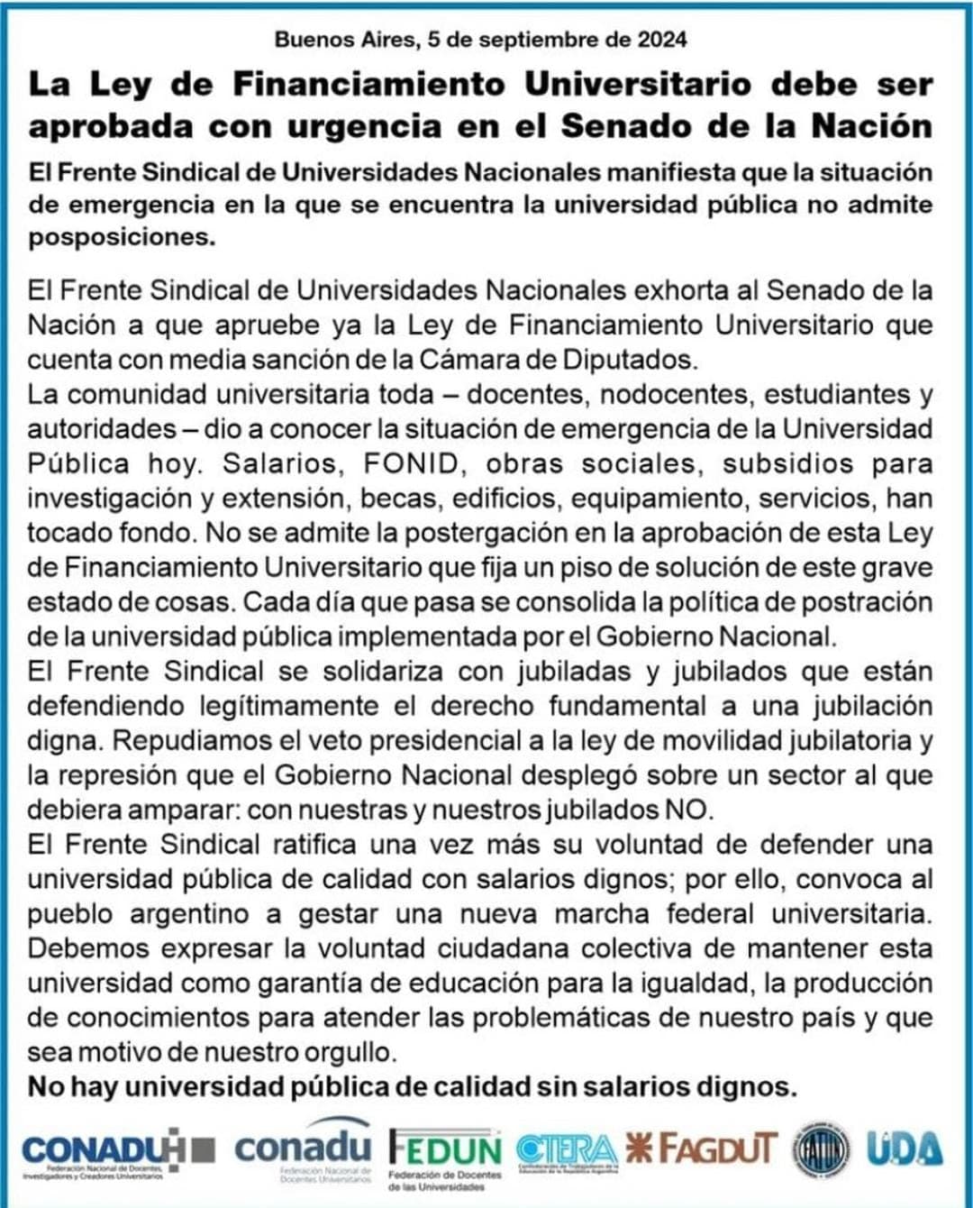 frente sindical universitario