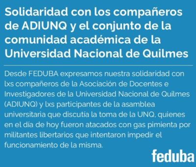 solidaridad con la universidad de quilmes