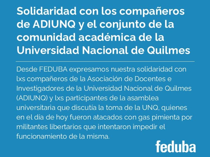 solidaridad con la universidad de quilmes