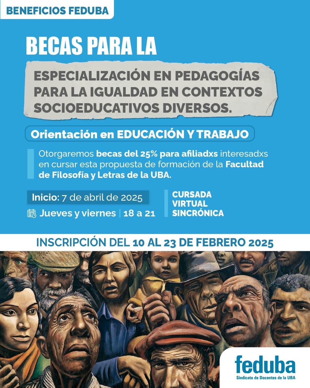 ESPECIALIZACIÓN EN PEDAGOGÍAS PARA LA IGUALDAD EN CONTEXTOS SOCIOEDUCATIVOS DIVERSOS. ORIENTACIÓN EN EDUCACIÓN Y TRABAJO